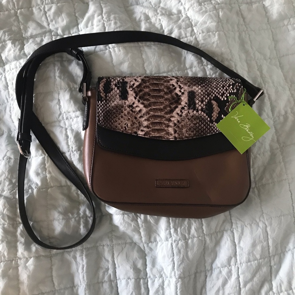 VERA BRADLEY twice as nice coffee crossbody purse